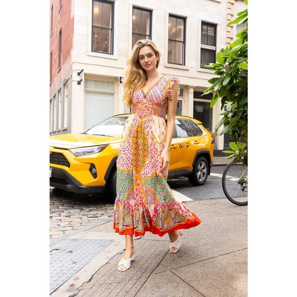 LOVE THE LABEL GABRIELLA MAXI DRESS  MAXINE PRINT F small
